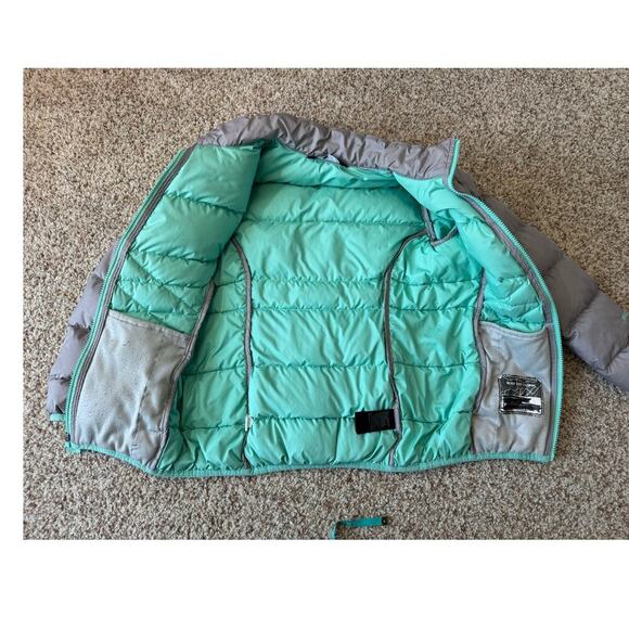 THE NORTH FACE Kids Down PUFFER COAT, SIZE 10-12, Gray & Teal - Picture 4 of 14